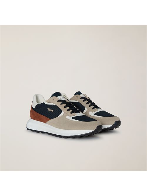 SCARPA UOMO CAMOSCIO - TEX FABRIC HARMONT & BLAINE | EFM251.071.6190/BEIGE-BLU
